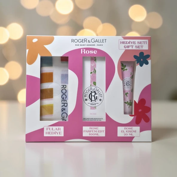 Roger&Gallet Rose Parfume EDT 100 ml. + Doğal İçerikli Yoğun Bakım El Kremi 30 ml. ve Fular ürün görseli 1