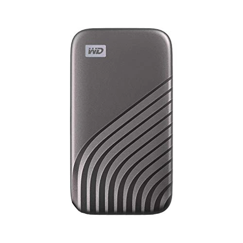 WD My Passport SSD 1 TB mobil SSD depolama (NVMe teknolojisi, USB-C ve USB 3.2 Gen-2 uyumlu, 1050 MB/s okuma, 1000 MB/s yazma) uzay grisi ürün görseli 1