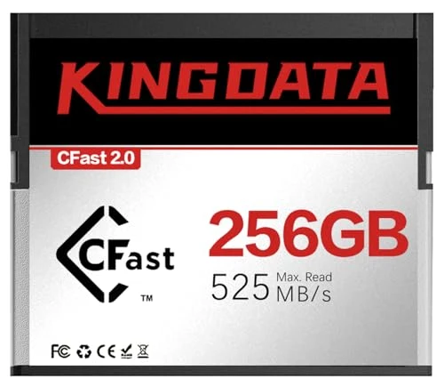 KINGDATA CFast 2.0 hafıza kartı 256 GB, 525 MB/s'ye kadar Profesyonel kameralarla uyumlu 4K video ve HD kayıt için yüksek hızlı okuma ürün görseli 1