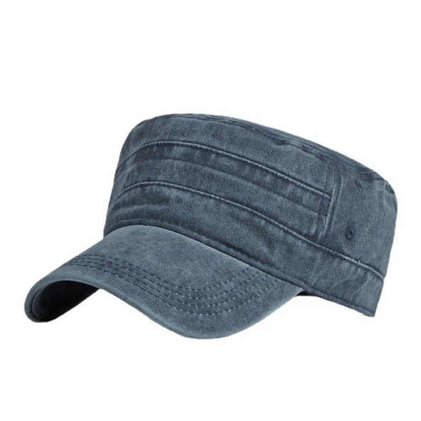 Valkyrie Unisex Lacivert Yıkamalı Eskitme Şapka Ayarlanabilir Castro Kep Günlük Spor Şapka ürün görseli 1
