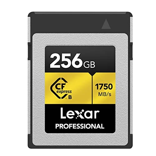 Lexar Professional GOLD Serisi CFexpress Kart 256 GB, Tip B CF Kart, 1750 MB/s'ye kadar Okuma, PCIe 3.0 ve NVMe Alma, Profesyonel Fotoğrafçılar ve Kameramanlar için Bellek Kartı (LCXEXPR256G-RNENG) ürün görseli 1