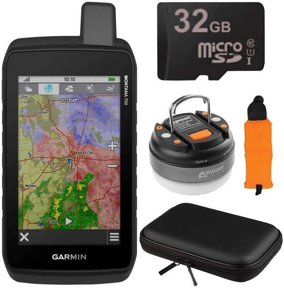 Garmin Montana 700, Touchscreen GPS/Navigator Sche with Floating Foam Bile, Hard Shell EVA Case, LED Dome Lantern/Flashlight, ve 32GB SDHC Storage Card (010-02-00) ürün görseli 1