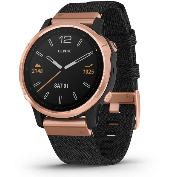 Garmin Fenix 6S Sapphire, Premium Multisport GPS Watch, Smaller-Sized, Özellikler Mapping, Music, Grade-Adjusted Pace Rehberlik ve Pulse Ox Sensörleri, Rose Gold with Black:56 Band ürün görseli 1
