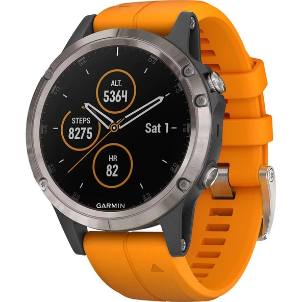 Garmin spor saati Fēnix 5 Plus, Bluetooth, 240 x 240 piksel, siyah, paslanmaz çelik ürün görseli 1