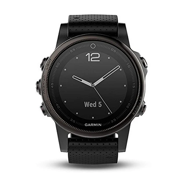 Garmin Fenix ​​​​5S Bluetooth spor saati, siyah, polimer, paslanmaz çelik ve safir kristalden yapılmış, silikon kayış, 10 ATM'ye kadar su geçirmez ürün görseli 1