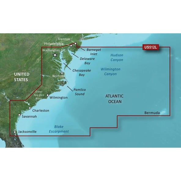 Garmin BlueChart® g2 Vision® HD - VUS512L - Mid-Atlantic - Micro /SD ürün görseli 1