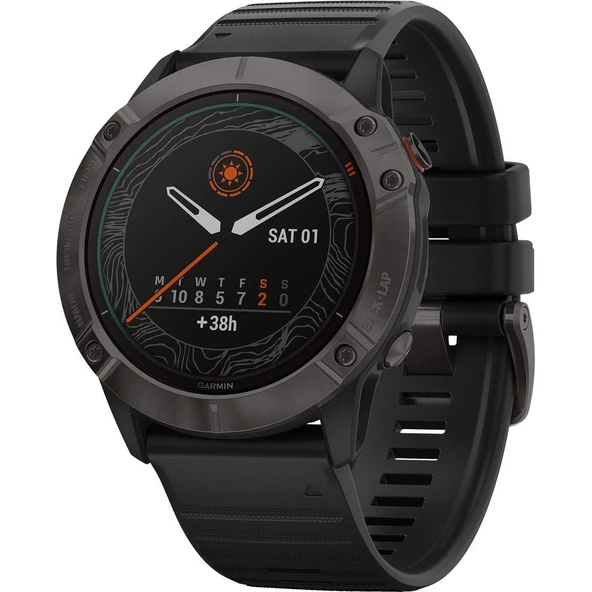 Garmin Fenix ​​​​6X Solar Titanium DLC siyah/gri, 010-02157-21 ürün görseli 1