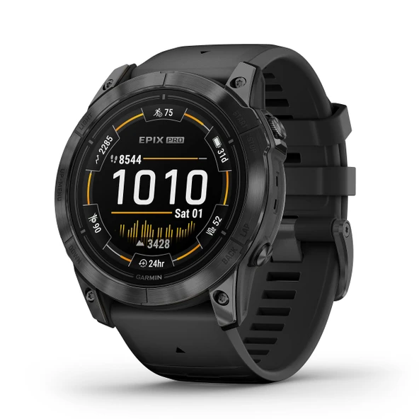 Garmin EPIX PRO 51 mm - Parlak 1,4" AMOLED ekrana ve dokunmatik/düğme işlemine sahip GPS çoklu spor akıllı saati. TOPO haritaları, 60 spor uygulaması, GarminMusic, GarminPay, 31 güne kadar pil ömrü ürün görseli 1