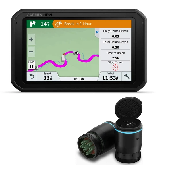 Garmin Dezl 780 LMT-S 7Inches Advanced Truck Navigator with Garmin eLog, Compliant Electronic Logging Device (ELD)-Bundle ürün görseli 1