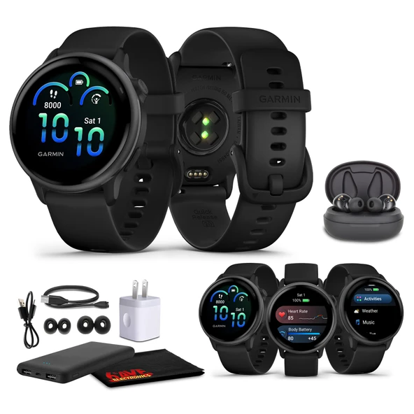 Garmin Vivoactive 6 Smartwatch Slate with Black Silikon Band Best Fitness GPS Smart Watch with AMOLED Display, 11-Day Battery, 80+ Sports Apps, Advanced Activity Watch Sche for Men & Women ürün görseli 1