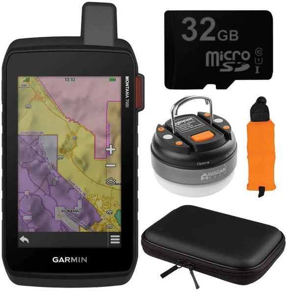 Garmin 010-02347-00 Montana 750i Rugged GPS Navigator with inReach & 8MP Camera Sche with Floating Köpük Bile, Shell Hard Shell EVA 10in Case, LED Brite-Nite Dome Lantern Flashlight ve 32GB Card ürün görseli 1