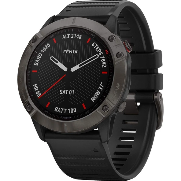 Garmin Fenix ​​​​6X Sapphire Smartwatch Barut Grisi/Siyah 010-02157-11, Safir, Karbon Grisi ürün görseli 1