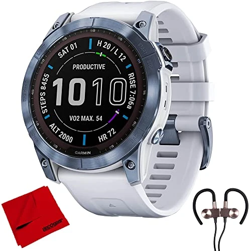Garmin 010-02541-14 Fenix 7X Sapphire Solar Smartwatch - Deco Gear Manyetik Kablosuz Sport Earbuds ve Deco Gear Microfiber Temizlik Kumaşı ürün görseli 1