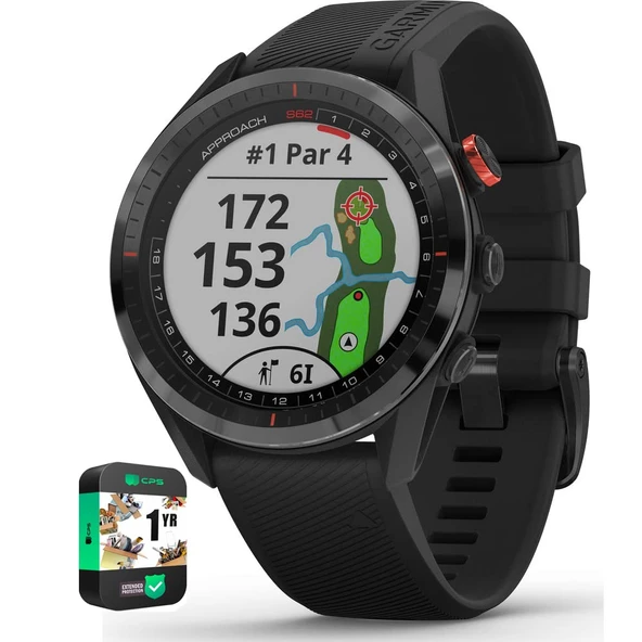 Garmin 010-02200-00 Approach S62 Seramik Bezel with Black Silikon Band GPS Golf Watch | Resmi ABD Ortak Modeli | Sche with 1 YR CPS Geliştirilmiş Koruma Paketi ürün görseli 1