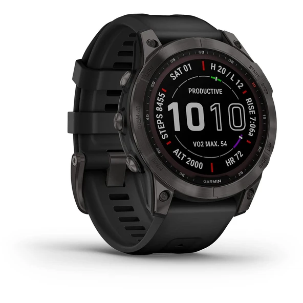 Garmin Fenix ​​​​7 Sapphire Solar 47mm, Barut Grisi/Siyah (010-02540-21) ürün görseli 1