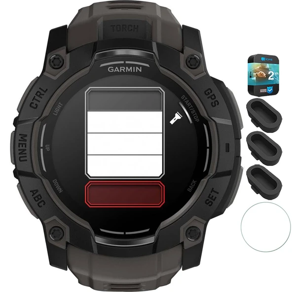 Garmin 010-03020-00 Instinct 3-50 mm Açık GPS Smartwatch AMOLED Black with Black Band Sche with Silikon Dust Cover 3 Pack, Ekran Koruyucu ve 2 YR CPS Geliştirilmiş Koruma Paketi ürün görseli 1