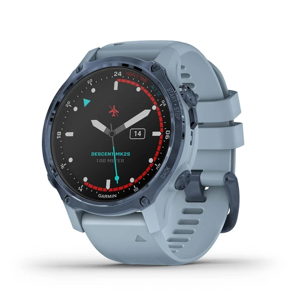 Garmin Descent Mk2S, Smaller-Sized Watch-Style Dive Computer, Multisport Education/Smart Özellikler, Mineral Blue with Sea Köpük Silikon Band, (010-02403-06) ürün görseli 1