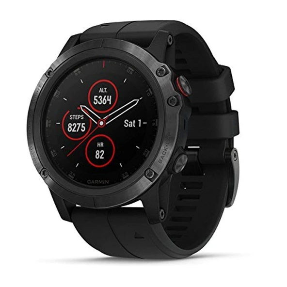 Garmin - Fenix 5X Plus Sapphire, Blk W/Blk BND, NA, Refurbished ürün görseli 1