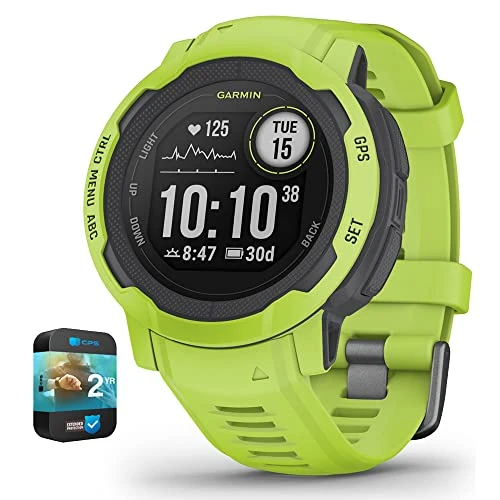 Garmin 010-02626-11 Instinct 2 GPS Smartwatch/Fitness Tracker Electric Lime Sche ile Premium 2YR CPS Geliştirilmiş Koruma Paketi ürün görseli 1