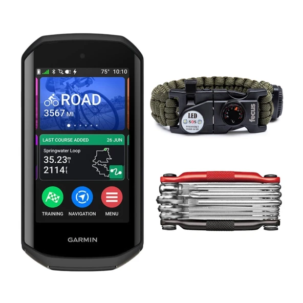 Garmin Edge 1050 Premium Bisiklet Bilgisayar Tanıtımı Multi-Tool (Black and Red) ve Acil Yaşam Multi-Tool Paracord Wear (3 Madde) ürün görseli 1