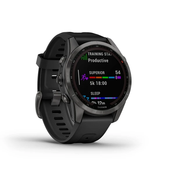 Garmin Fenix ​​​​7S Solar - 1,2" ekran, solar şarj lensi, dokunmatik/düğme işlemi, TOPO haritaları, 60 spor uygulaması, müzik, ödeme özellikli ince GPS çoklu spor akıllı saat. 14 güne kadar pil ömrü ürün görseli 1
