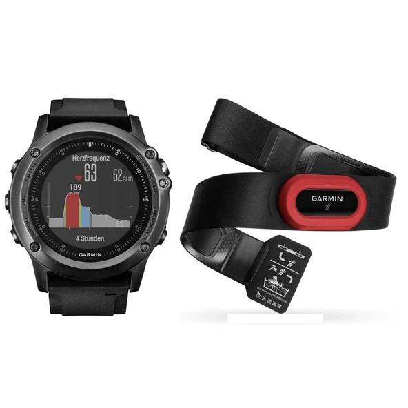 Garmin fēnix 3 HR Saphir GPS çoklu spor saati - bilekten kalp atış hızı ölçümü, kalp atış hızı göğüs kemeri dahil çok sayıda spor ve navigasyon işlevi ürün görseli 1