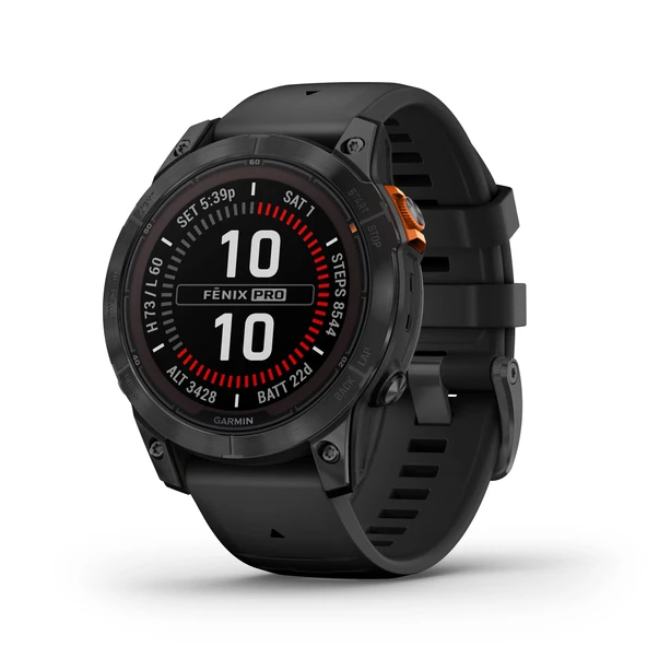 Garmin fhinonix 7 Pro Solar, Multisport GPS Smartwatch, İnşa Edilmiş Flashlight, Solar Şarj yeteneği, Siyah ürün görseli 1