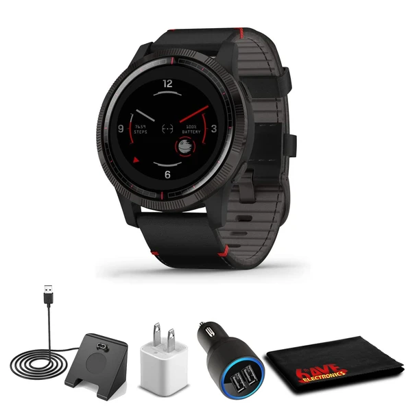 Garmin Vivoactive 4 Legacy Saga Darth Vader + USB Car/Wall Adaptör + Watch Şarj Stand + 6Ave Fiber Kumaş (010-02174-51) ürün görseli 1