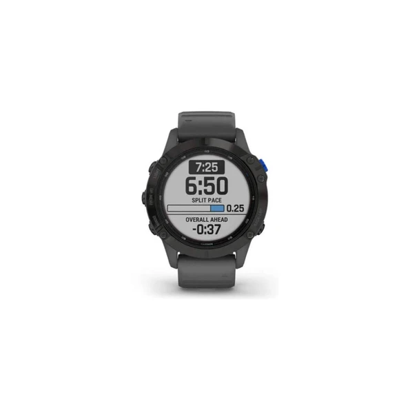 Garmin 010-02410-10 Fenix 6 Pro Solar, Multisport GPS Güneş Şarjleri, Gelişmiş Eğitim Özellikleri ve Veri, Slate Gray Band ile Siyah ürün görseli 1