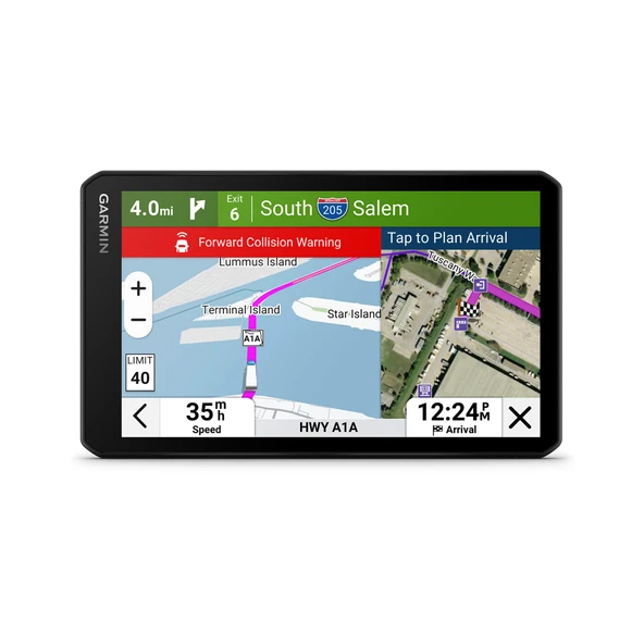 Garmin dhinozlCamTM OTR725 High-Res 7” 1080P HD Dash Cam, Otomatik Olay Kaydı, Özel Routing, Uydu Imagery, Wind Speed, Community-Shared Yükleniyor ürün görseli 1
