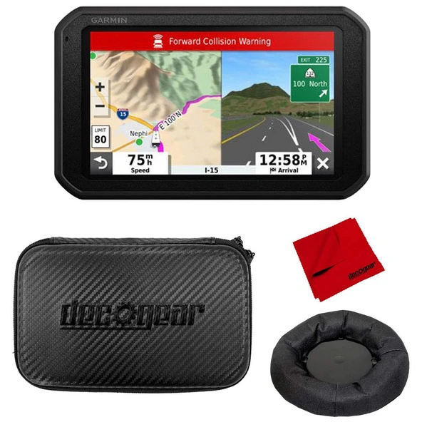 Garmin 7 " RV 785 Navigator with built-in Dash Cam (010-02228-00) and Traveler Sche with Deco Gear 7" Hard EVA Case, Kiloed GPS Dash Mount ve Microfiber Temizlik Kumaş Kumaşı ürün görseli 1