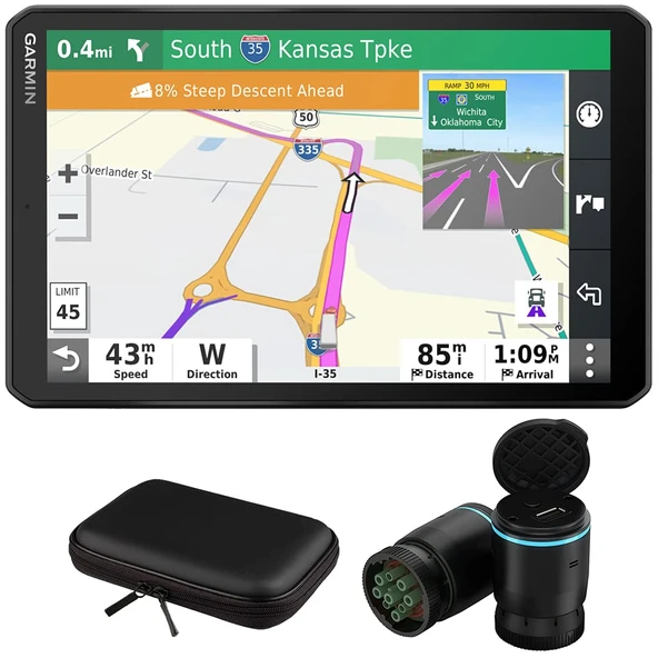 Garmin 010-02314-00 dezl OTR800 8-inch GPS Truck Navigator Sche with Garmin eLog Compliant ELD 010-01876-00 ve 8 Perfect Hard EVA Duş ile Vaka ürün görseli 1