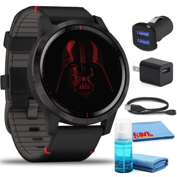 Garmin Legacy Saga Darth Vader Star Wars Smartwatch (45mm) Kit with USB Adaptörs and 6Ave Temizlik Kit ürün görseli 1