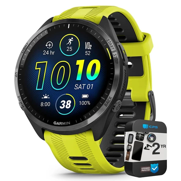 Garmin 010-02809-02 Forerunner 965 Smartwatch Amp Sarı ve Siyah | Resmi ABD Ortak Modeli | Sche with 2 YR CPS Geliştirilmiş Koruma Paketi ürün görseli 1