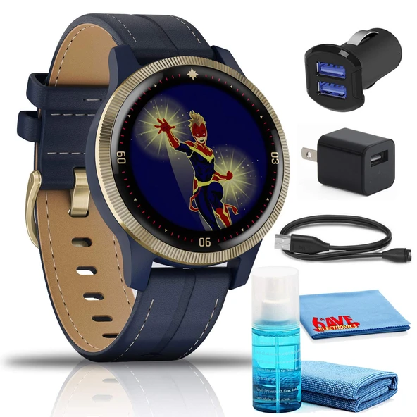 Garmin Legacy Hero Captain Marvel Smartwatch (40mm) Kit with USB Adaptörs and 6Ave Temizlik Kit ürün görseli 1