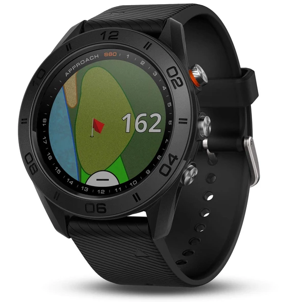 Garmin Approach S60 GPS Golf Saati, Siyah Silikon Bantlı, Siyah, 3,05 cm ürün görseli 1