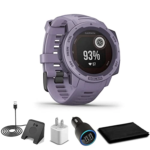 Garmin Instinct Solar Orchid + USB Araba/Wall Adapt + Watch Şarj Stand + 6Ave Fiber Kumaş (010-02293-12) ürün görseli 1