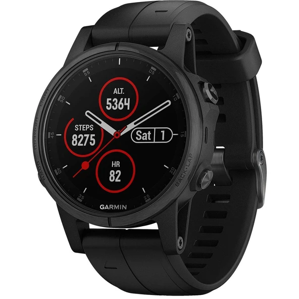Garmin Fēnix, 5S Plus, spor saat, Bluetooth, 240 x 240 piksel, siyah ürün görseli 1