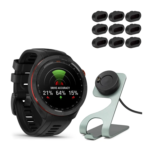 Garmin Approach S70 Premium GPS Golf Watch with Şarj Stand and Port Protectors (1994) (3 Madde) ürün görseli 1