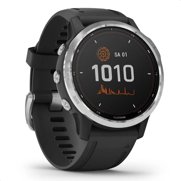Garmin fenix 6S Solar – 10 güne kadar pil ömrü için solar şarj fonksiyonuna sahip ince GPS çoklu spor akıllı saat. önceden yüklenmiş spor uygulamalarına sahip, sağlam ve suya dayanıklı 1,2" ekran ürün görseli 1