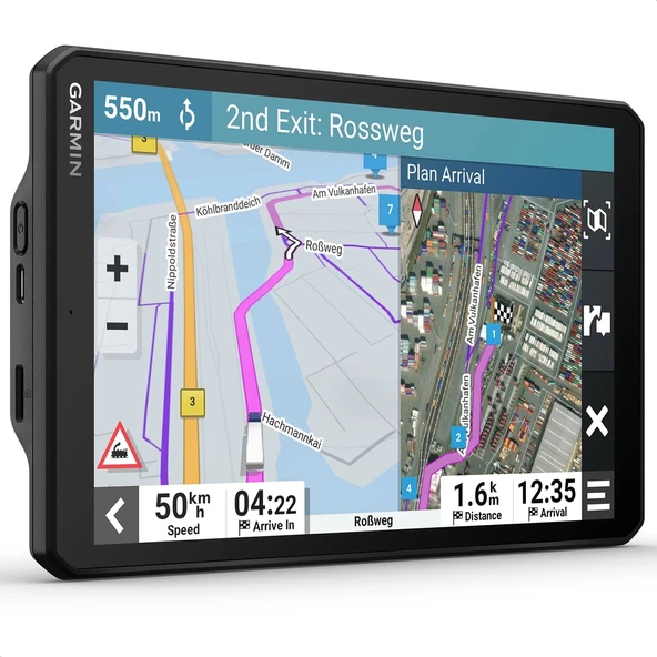 Garmin dezl LGV 810 EU – renkli ekranlı kamyon navigasyon cihazı, önceden yüklenmiş AB haritaları (46 ülke), araca özel yönlendirme, uydu görüntüleri ile gerçek zamanlı hizmetler ve varış noktaları ürün görseli 1