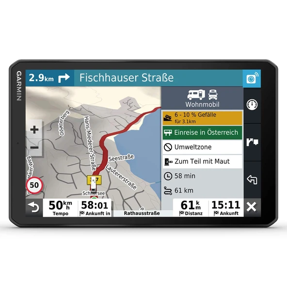 Garmin Camper 890 MT-S karavanlar için yönlendirme özelliğine sahip navigasyon cihazı, 8" (20,3 cm) HD ekran, 3D haritaları, Drive uygulaması aracılığıyla trafik bilgileri, kamp alanı veritabanı ürün görseli 1