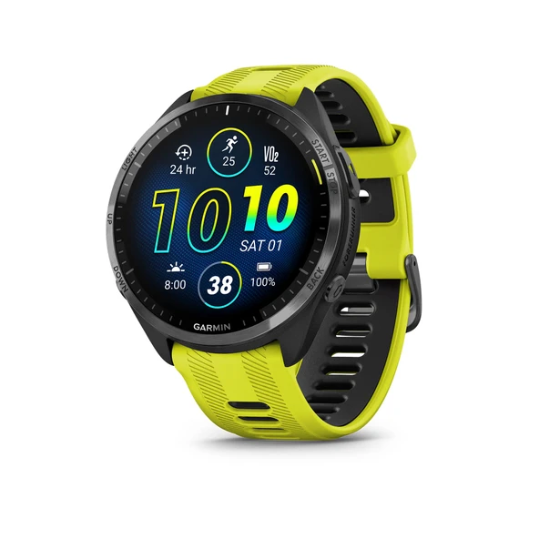 Garmin Forerunner® 965 Smartwatch, Renkli AMOLED Ekran, Eğitim Metrikleri ve Kurtarma İçgörüleri, Amp Sarı ve Siyah ürün görseli 1