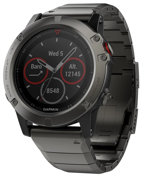 Garmin 010-01733-03 1.2 " Fenix 5X Sapphire - Slate Gray ile Metal Band (EMEA) ürün görseli 1