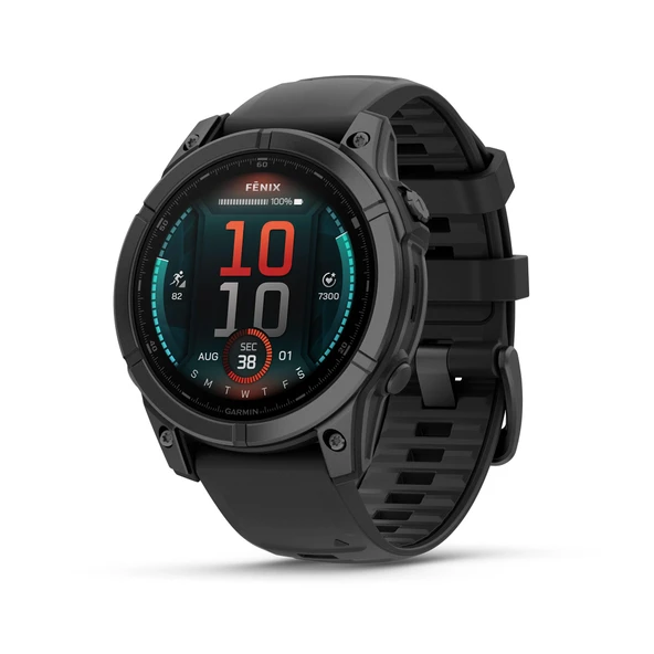 Garmin fppnix® E - 47 mm, AMOLED, Premium Multisport GPS Smartwatch, Long-Lasting Battery Life, Slate Gray Steel with Black Band ürün görseli 1