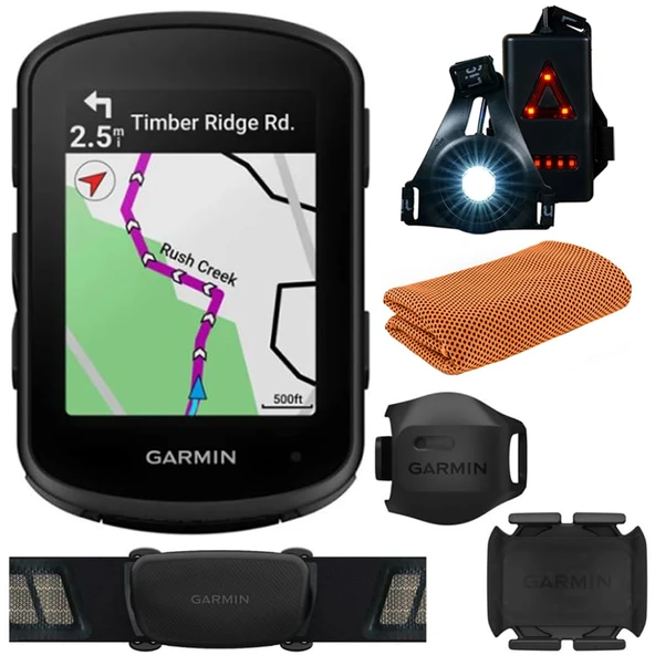 Garmin 010-02695-10 Edge 840, Compact GPS Bisiklet Bilgisayarı İşout Soğutma Spor Havlusu ve Deco Essentials Giyimable Commuter Front ve Arka Güvenlik Işıkları ürün görseli 1