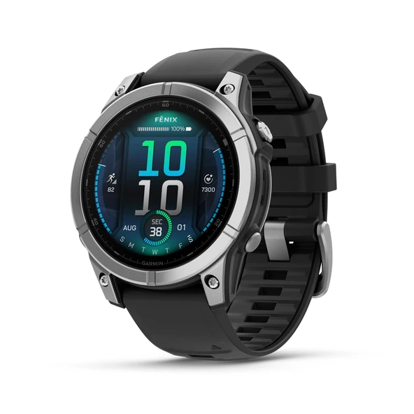 Garmin fhinonix® E - 47 mm, AMOLED, Premium Multisport GPS Smartwatch, Long-Lasting Battery Life, paslanmaz Steel with Black Band ürün görseli 1