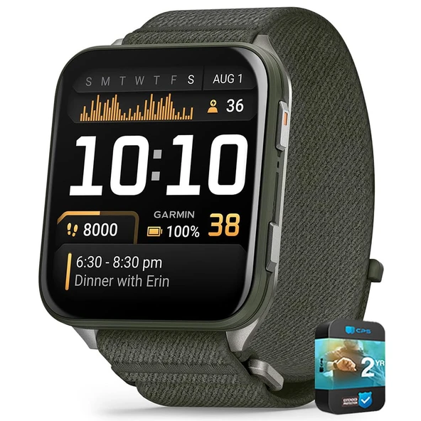 Garmin 010-02980-01 Venu X1 Premium GPS Smartwatch Moss Titanyum Sche ile 2 YR CPS Geliştirilmiş Koruma Paketi ürün görseli 1