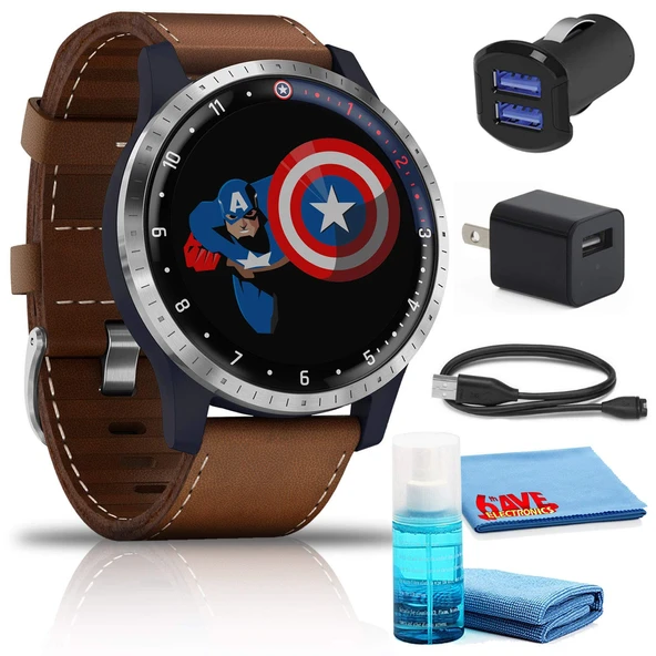 Garmin Legacy Hero First Avenger/Captain America Smartwatch (45mm) Kit with USB Adaptörs and 6Ave Temizlik Kit ürün görseli 1