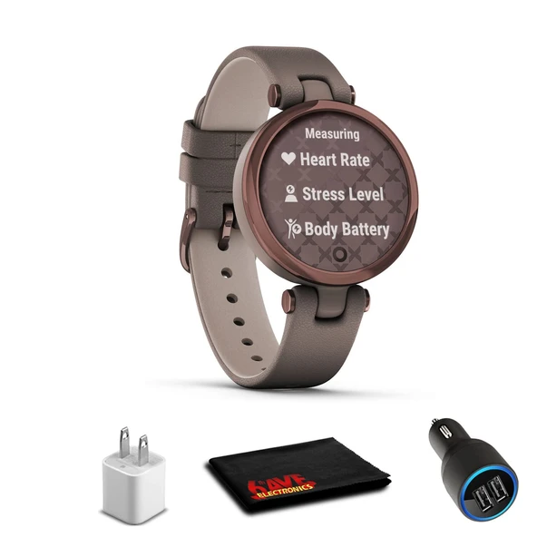 Garmin Lily Classic-Dark Bronz/paloma W / İtalyan Deri + USB Car/Wall Adaptör + 6Ave Fiber Kumaş (010-02384-A0) ürün görseli 1